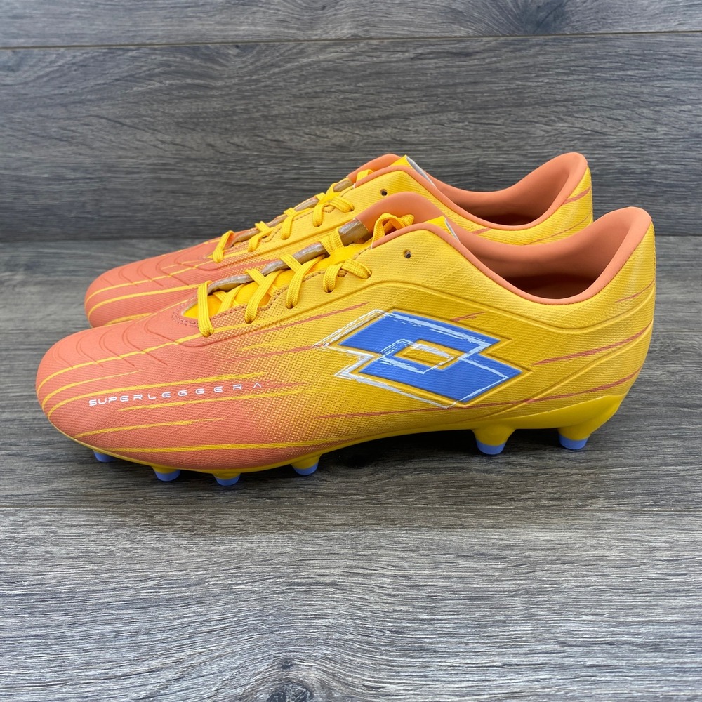 Lotto Solista 700 FG Soccer Cleats Yellow Orange Blue Men US 9 EU 42